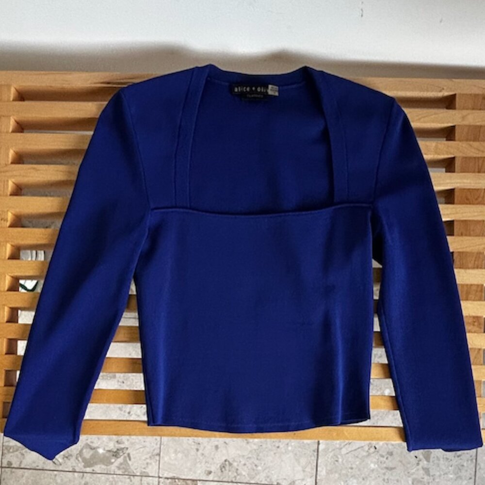 Alice + Olivia Classic Blue Top ~ Size S